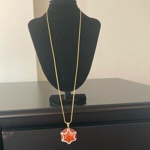 Macy's Orange Pendant Necklace with Gold Chain